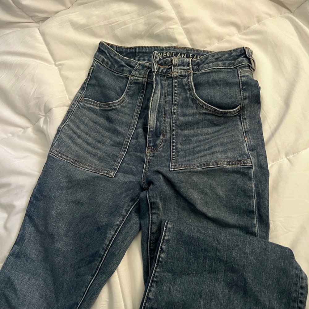 American eagle flared high waisted jeans